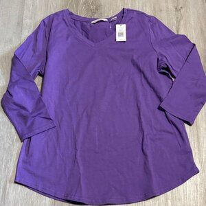 Weatherproof Vivid Purple Long Sleeve Top